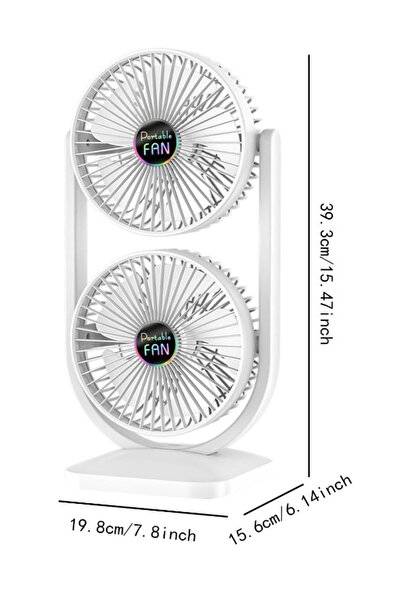 China Powerful 3-speed adjustable silent double-headed desk fan