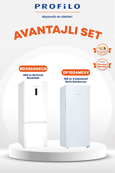 Profilo 2'li Buzdolabı(BD3055WECN) + Derin Dondurucu(DF1024WEVV) Set