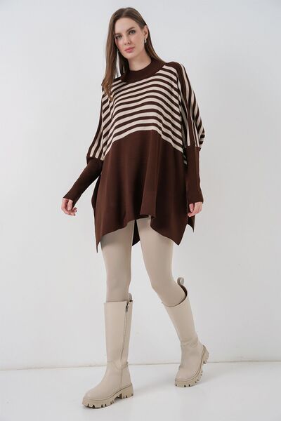 Hiccup Bdart Slit Detailed Mock Neck Knitwear Sweater