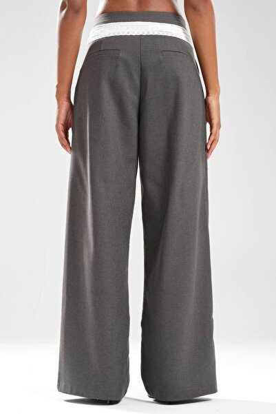 tw3 Women's Lace and Pleated Detailed Design Trousers