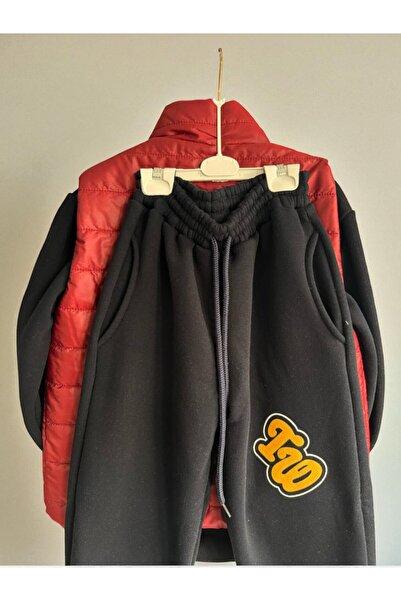 Hirazenmoda Boy's Winter 3-Piece Set – Vest Set Sports Sweat Set