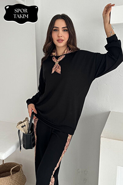 AYMELEK Women's Modal Set (with Gift Scarf Accessory) Wide Leg Sports Bottom Top Set