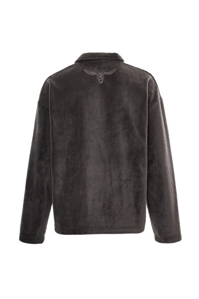 MORREZ Bull Horns Nakış Detaylı Peluş Sweatshirt K