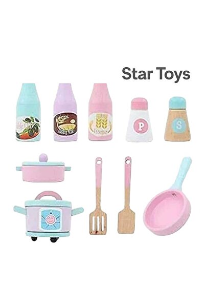 STAR TOYS Wooden toy kitchen for children – multi-functional with refrigerator, oven and sink –
