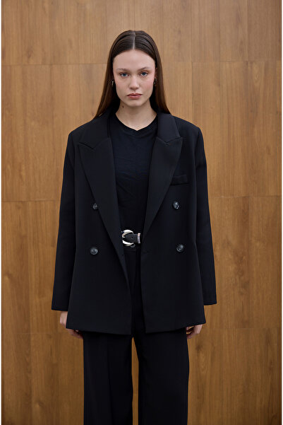 Birgül Bektaş Μαύρο σακάκι με διπλό στήθος