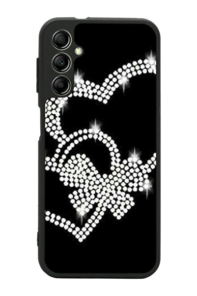 Aksel Kılıf متوافق مع هاتف سامسونج جالاكسي A14 مطبوع، أسود غير لامع، سيليكون ...