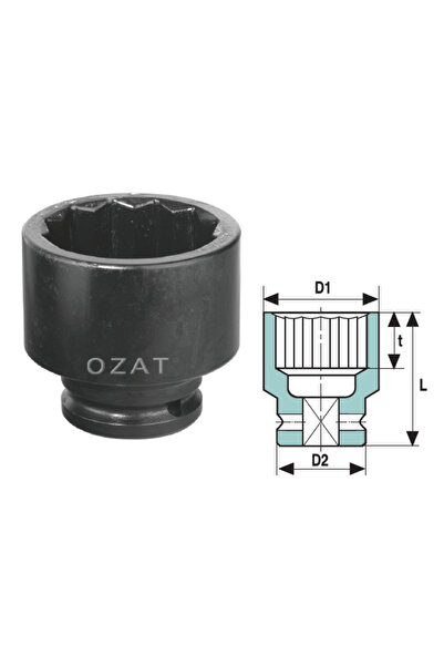 Özat Cap cheie tubulara impact 1/2'' 12 laturi, scurta 1''