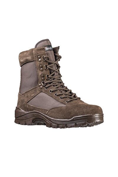 Mil-Tec Tactical military boots with brown YKK zipper