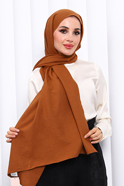 İmajButik Ταν Βαμβακερό Καστανό Σάλι Τζαζ