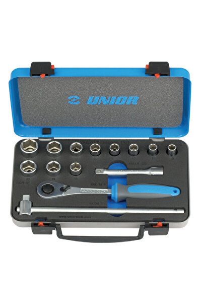 Unior Trusa capete chei tubulare 1/2'' in cutie metalica