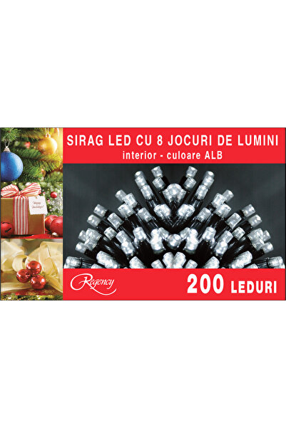 regency Instalatie sirag 200 LED-uri regency, 8 jocuri de lumini, 10 m, cablu...