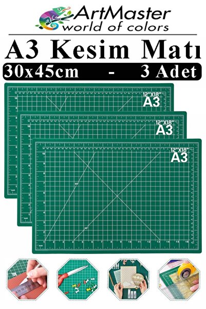 Artmaster A3 Cutting Mat 3 Pieces 30X45 cm Double-Sided Drawing Mat Cutting P...