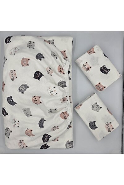 pınarhome collectıon ''Pazen'' Fabric 100% Cotton (Nostalgic Patterns That Will Remind You of 90S) Elastic Fitted Sheet+ Pillowcase)