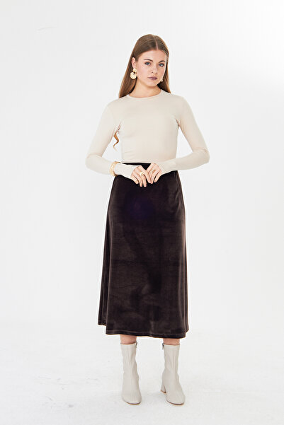 FARBE ER FASHION Seat Brown Tight Skirt