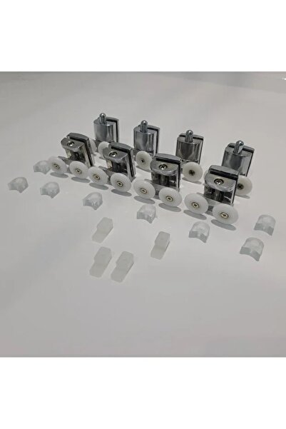 des banyo Metal Duşakabin Tekerleği, 8 Adet Rulman ve 12 Adet Stop Seti - Kro...