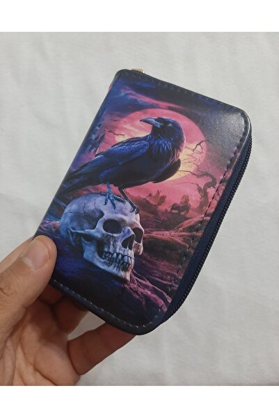 OWLBAG COMPANY Owl Bag Skull and Crow Patterned Design Faux Leather Wallet