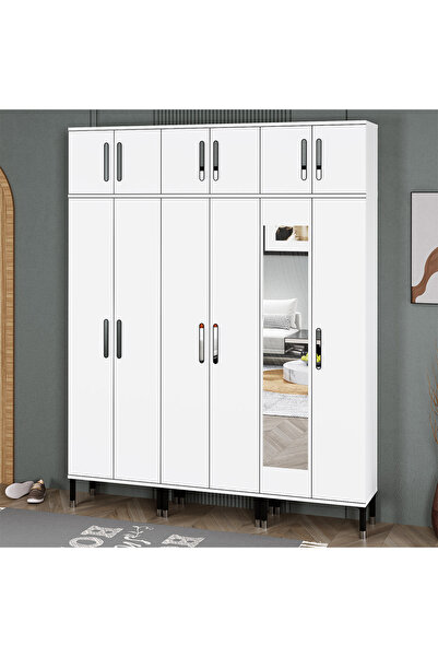 Kalender Dekor Demet-1-3-3-4-4-4 Ayaklı Aynalı Ayakkabılık Portmanto Vestiyer