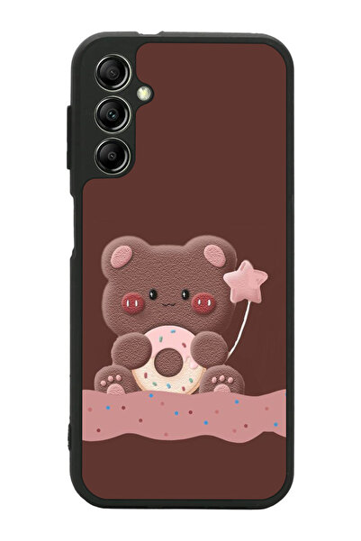 Aksel Kılıf متوافق مع هاتف سامسونج جالاكسي A14 مطبوع، أسود غير لامع، سيليكون ناعم، واقي، غطاء ممتص للصدمات، حافظة