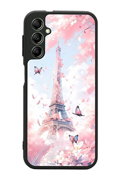 Aksel Kılıf متوافق مع هاتف سامسونج جالاكسي A14 مطبوع، أسود غير لامع، سيليكون ناعم، واقي، غطاء ممتص للصدمات، حافظة