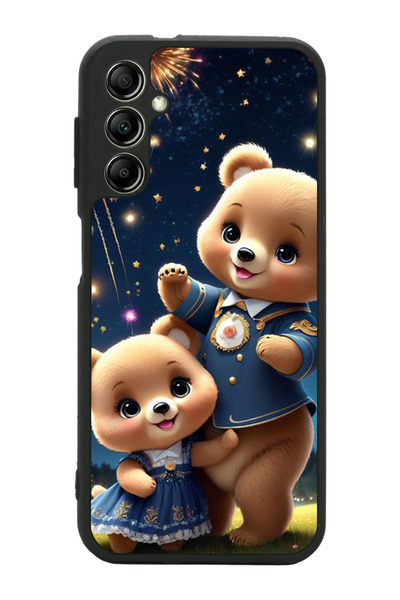 Aksel Kılıf متوافق مع هاتف سامسونج جالاكسي A14 مطبوع، أسود غير لامع، سيليكون ...