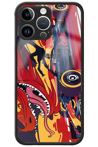 WANNA PROTECT iPhone 15 Pro Kamera Korumalı Formula 1 Desenli Baskılı Glossy ...