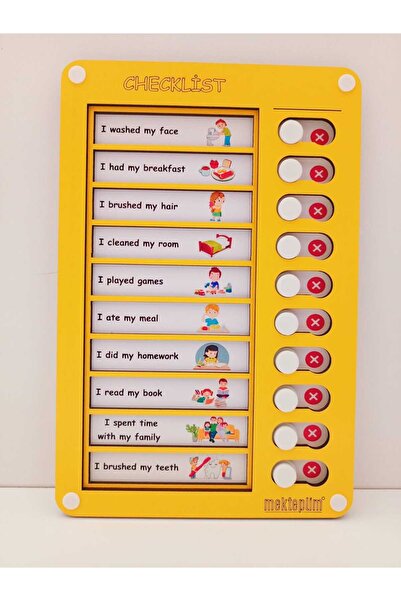 mekteplim Christmas gift İNGİLİZCE Checklist Eğitici Günlük Rutin Görev Ve So...