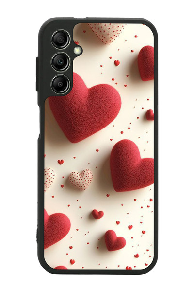 Aksel Kılıf متوافق مع هاتف سامسونج جالاكسي A14 مطبوع، أسود غير لامع، سيليكون ...