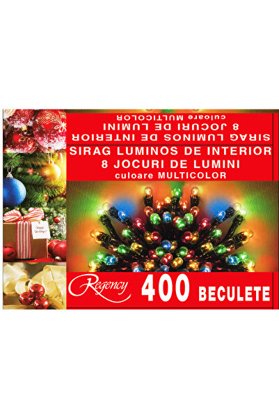 regency Instalatie sirag 400 beculete regency, 8 jocuri de lumini, 20 m, cablu alimentare 1.5 m, Multicolor