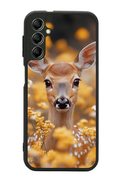 Aksel Kılıf متوافق مع هاتف سامسونج جالاكسي A14 مطبوع، أسود غير لامع، سيليكون ...