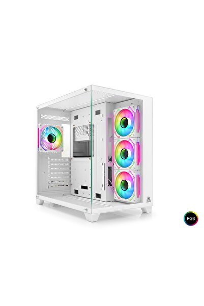 mofan Mf2901w Pc Gaming Kasa 80 Plus 850W Power Supply 4*Fan Beyaz