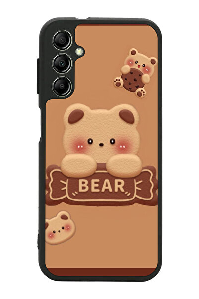 Aksel Kılıf متوافق مع هاتف سامسونج جالاكسي A14 مطبوع، أسود غير لامع، سيليكون ...