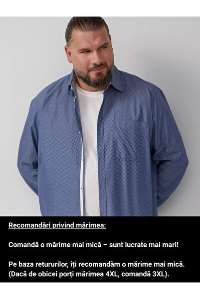 s.Oliver Big Sizes Men's big size shirt, with polka dot print and Regular fit cut, Dark blue