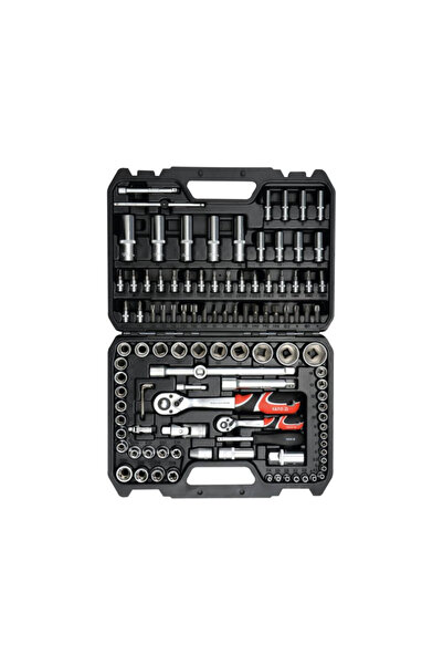 yato Socket and Ratchet Set, 1/4 inch & 1/2 inch, 108 pieces