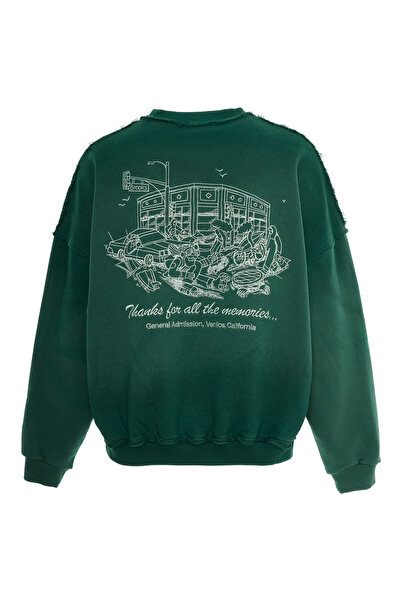 MORREZ Rusty Drive Green Spray Paint Nakış Detaylı Sweatshirt K