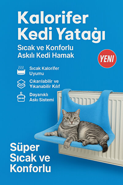 Hane Dostu Kalorifer Kedi Yatağı – Sıcak ve Konforlu Askılı Kedi Hamak Yatağı