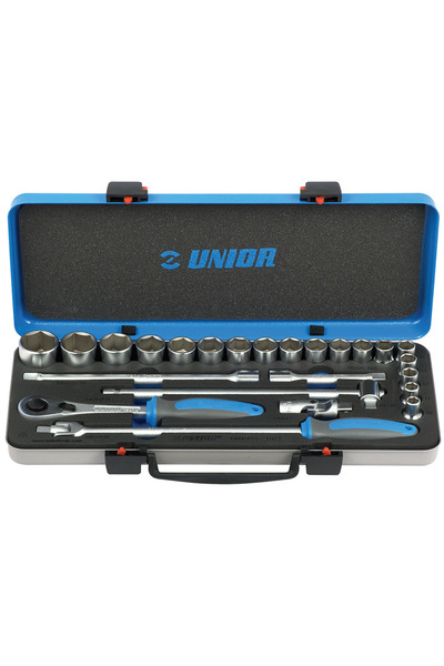 Unior Trusa capete chei tubulare 1/2'' in cutie metalica