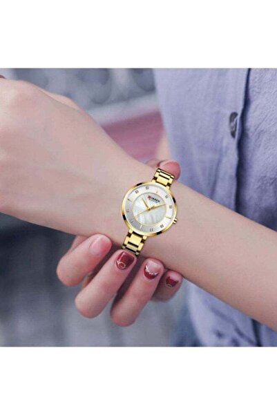 Curren Women's Water Resistant Analog Watch 9051 - 34 mm - Gold