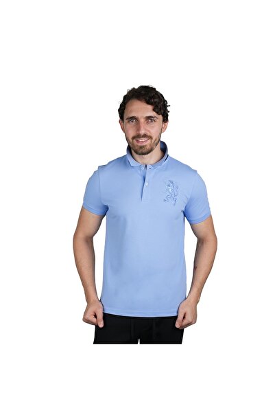 Giordano Men's 3D Lion Polo: Slim Fit, Bold Embroidery, Premium Pique