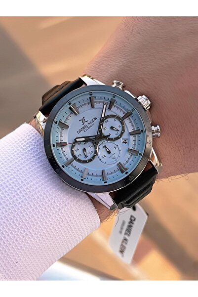 Daniel Klein Men's Wristwatch 30 Meters Water Resistant Leather Strap Cord + Bracelet Gift Vs.Blkt.