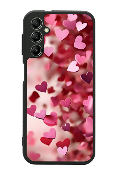 Aksel Kılıf متوافق مع هاتف سامسونج جالاكسي A14 مطبوع، أسود غير لامع، سيليكون ...