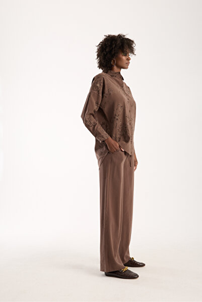 MAİMODA Tesettür Gömlek Palazzo Pantolon Takım/Women's Shirt and Palazzo Pant...