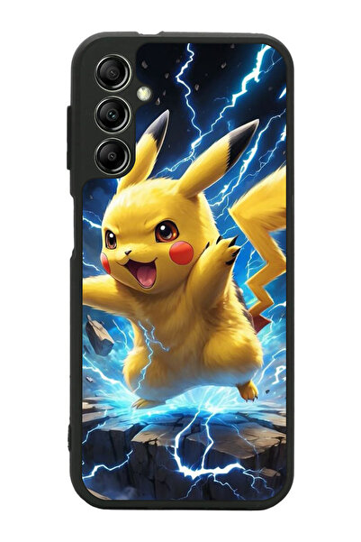 Aksel Kılıf متوافق مع هاتف سامسونج جالاكسي A14 مطبوع، أسود غير لامع، سيليكون ...