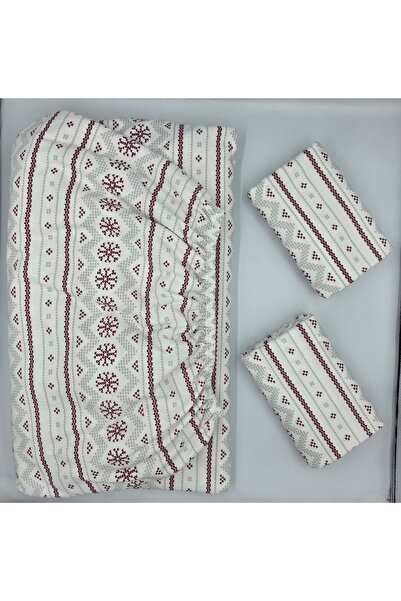 pınarhome collectıon ''Pazen'' Fabric 100% Cotton (Nostalgic Patterns That Will Remind You of 90S) Elastic Fitted Sheet+ Pillowcase)