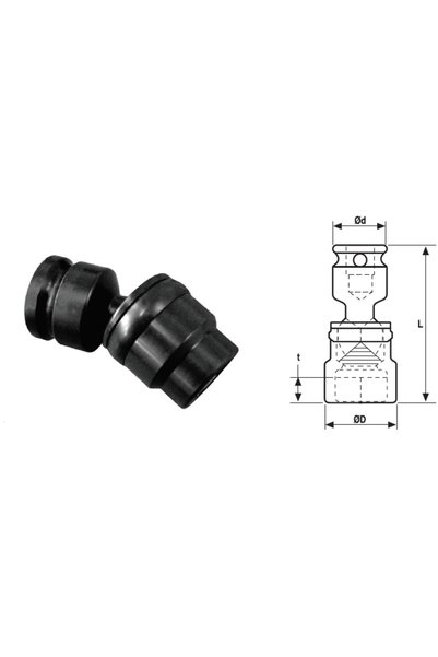 Özat 3/8'' шарнирна глава за вложки, къса версия 10