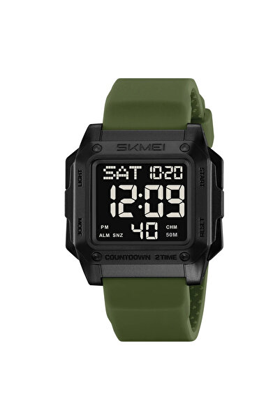 Skmei 2454 Army Green Men's Digital Watch – Multiple Functions, Army Design, Stopwatch, Alarm
