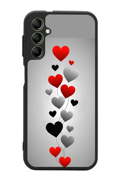 Aksel Kılıf متوافق مع هاتف سامسونج جالاكسي A14 مطبوع، أسود غير لامع، سيليكون ...