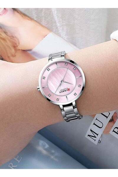 Curren 9051 Original Brand Stainless Steel Band Wrist Watch For Women With Free Box