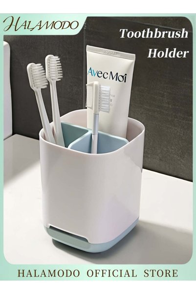 Generic Toothbrush Holder Toothpaste Holder with Anti-Slip Bottom 3 Slots Ele...