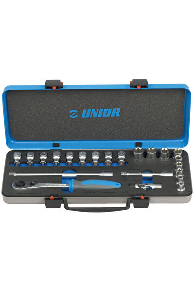 Unior Trusa capete chei tubulare 1/2'' in cutie metalica