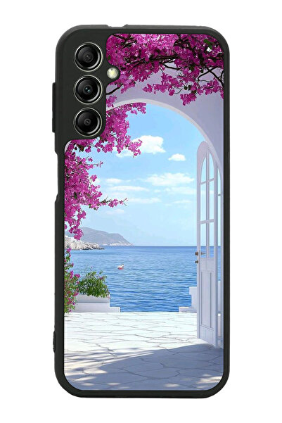 Aksel Kılıf متوافق مع هاتف سامسونج جالاكسي A34 مطبوع ، أسود غير لامع، سيليكون...